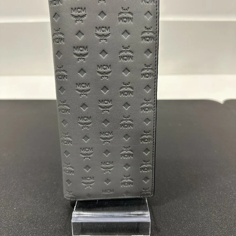 MCM Tivitat Bifold Wallet in Gray Monogram Leather (JB1394)